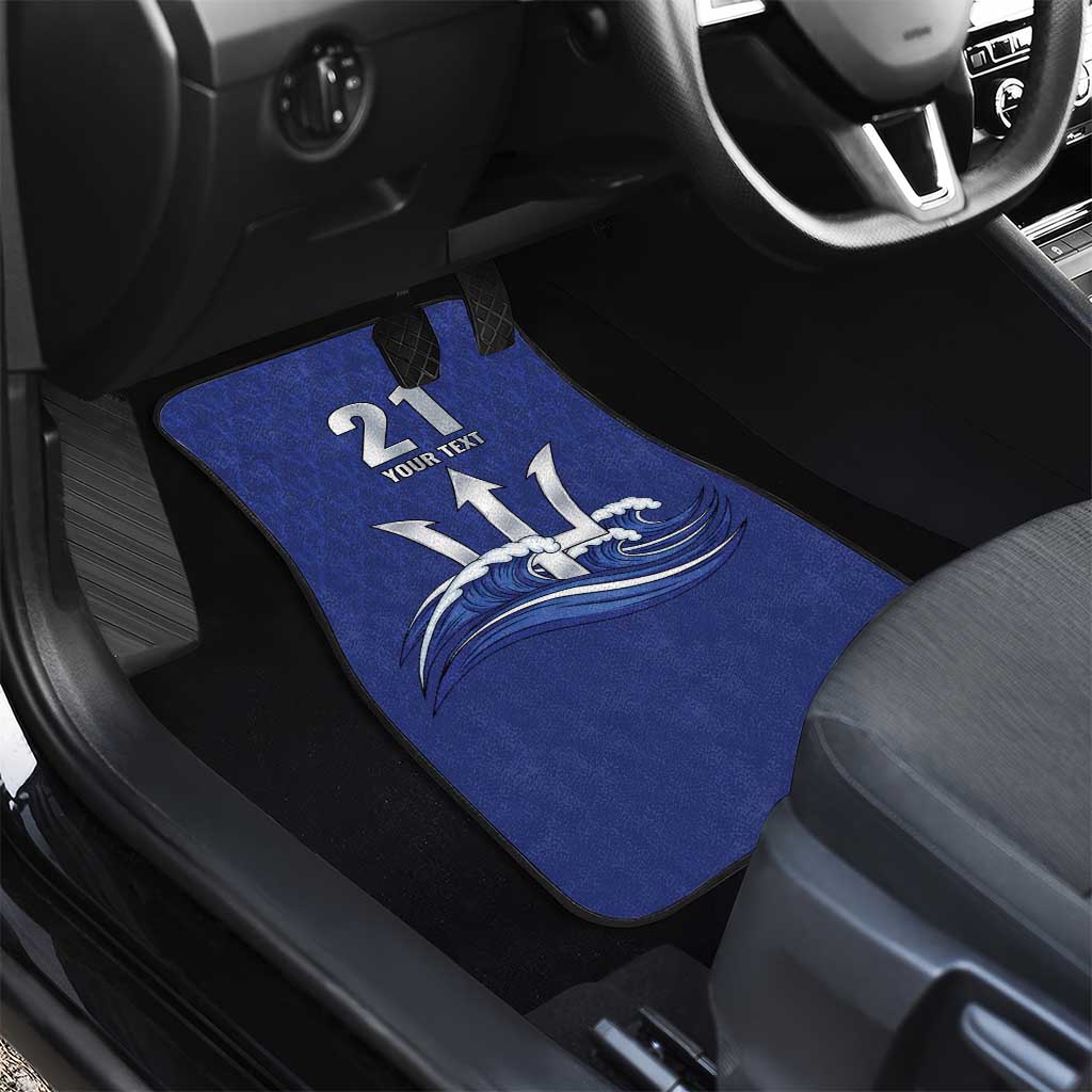 Caribbean Cricket Barbados Custom Car Mats Trident Champion’s Wave - Wonder Print Shop