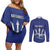 Caribbean Cricket Barbados Custom Couples Matching Off Shoulder Short Dress and Long Sleeve Button Shirt Trident Champion’s Wave - Wonder Print Shop