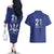 Caribbean Cricket Barbados Custom Couples Matching Off The Shoulder Long Sleeve Dress and Hawaiian Shirt Trident Champion’s Wave - Wonder Print Shop