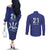 Caribbean Cricket Barbados Custom Couples Matching Off The Shoulder Long Sleeve Dress and Long Sleeve Button Shirt Trident Champion’s Wave - Wonder Print Shop