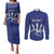 Caribbean Cricket Barbados Custom Couples Matching Puletasi and Long Sleeve Button Shirt Trident Champion’s Wave - Wonder Print Shop