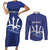 Caribbean Cricket Barbados Custom Couples Matching Short Sleeve Bodycon Dress and Long Sleeve Button Shirt Trident Champion’s Wave - Wonder Print Shop
