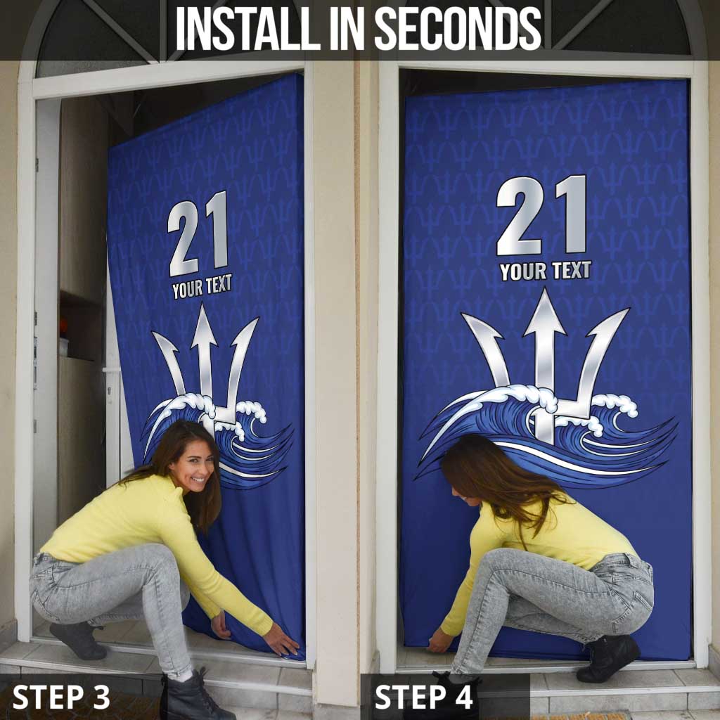Caribbean Cricket Barbados Custom Door Cover Trident Champion’s Wave - Wonder Print Shop