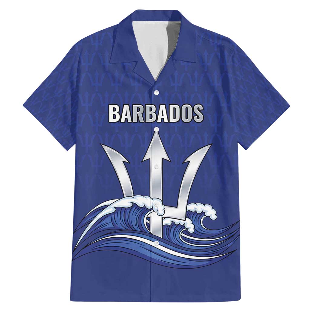 Caribbean Cricket Barbados Custom Family Matching Mermaid Dress and Hawaiian Shirt Trident Champion’s Wave - Wonder Print Shop
