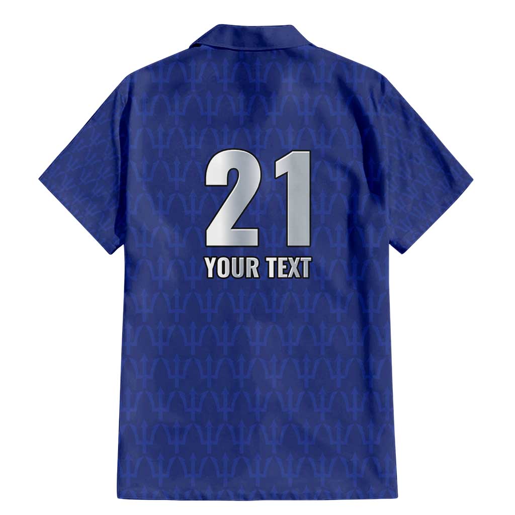 Caribbean Cricket Barbados Custom Family Matching Mermaid Dress and Hawaiian Shirt Trident Champion’s Wave - Wonder Print Shop