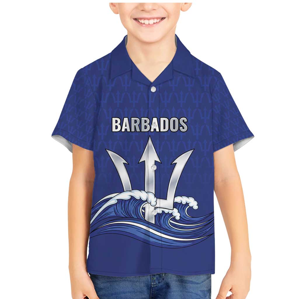 Caribbean Cricket Barbados Custom Family Matching Mermaid Dress and Hawaiian Shirt Trident Champion’s Wave - Wonder Print Shop