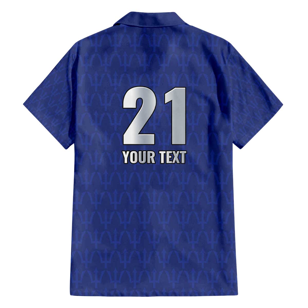 Caribbean Cricket Barbados Custom Family Matching Off The Shoulder Long Sleeve Dress and Hawaiian Shirt Trident Champion’s Wave - Wonder Print Shop