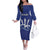 Caribbean Cricket Barbados Custom Family Matching Off The Shoulder Long Sleeve Dress and Hawaiian Shirt Trident Champion’s Wave - Wonder Print Shop