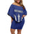 Caribbean Cricket Barbados Custom Family Matching Off Shoulder Short Dress and Hawaiian Shirt Trident Champion’s Wave - Wonder Print Shop