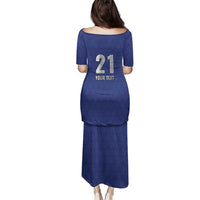 Caribbean Cricket Barbados Custom Family Matching Puletasi and Hawaiian Shirt Trident Champion’s Wave - Wonder Print Shop