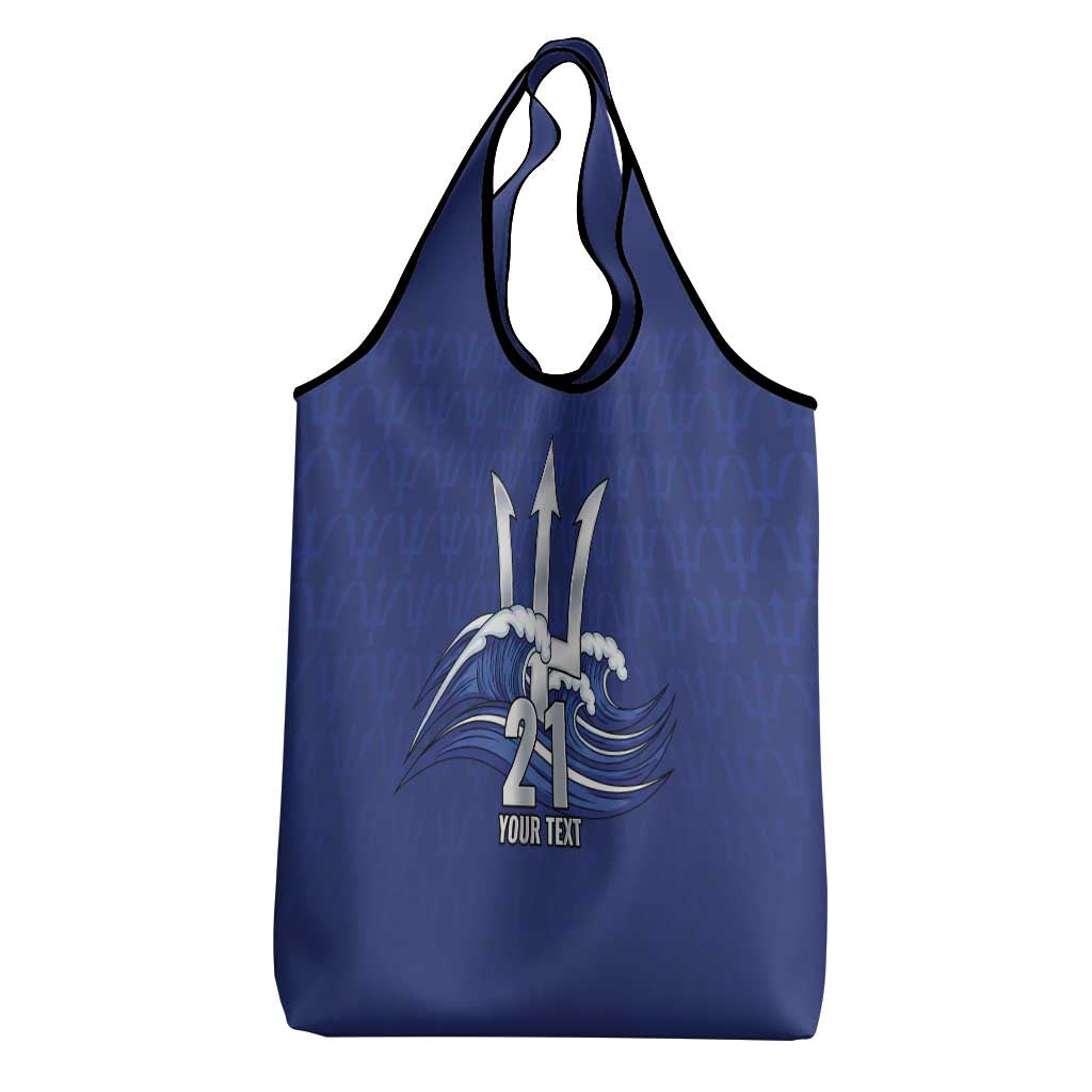 Caribbean Cricket Barbados Custom Grocery Bag Trident Champion’s Wave - Wonder Print Shop
