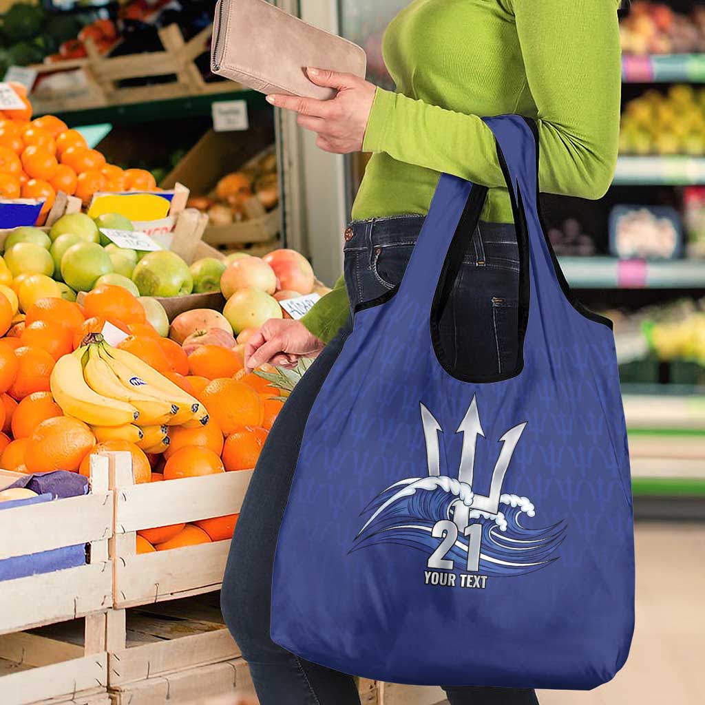 Caribbean Cricket Barbados Custom Grocery Bag Trident Champion’s Wave - Wonder Print Shop