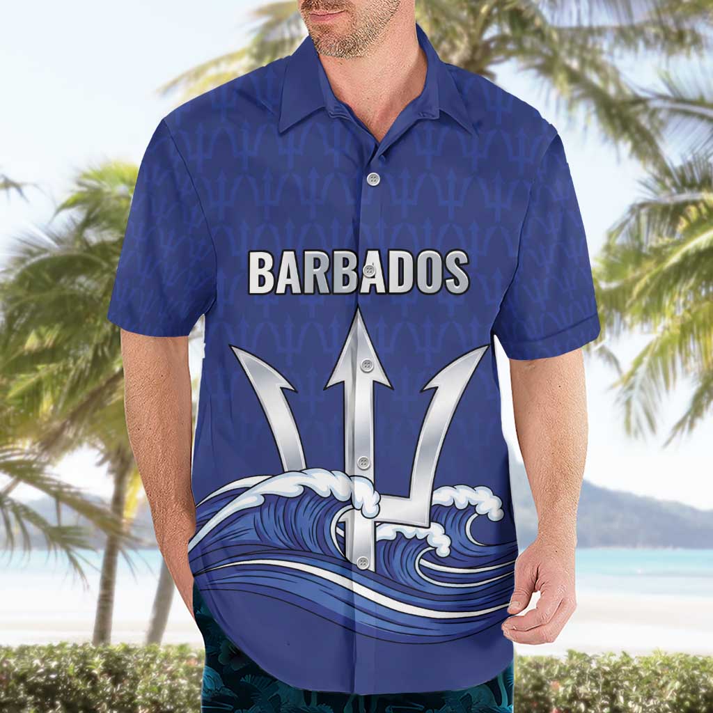 Caribbean Cricket Barbados Custom Hawaiian Shirt Trident Champion’s Wave - Wonder Print Shop