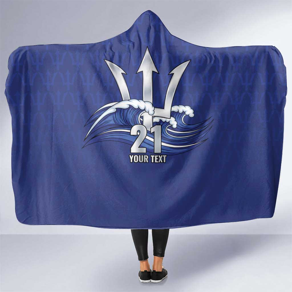 Caribbean Cricket Barbados Custom Hooded Blanket Trident Champion’s Wave - Wonder Print Shop