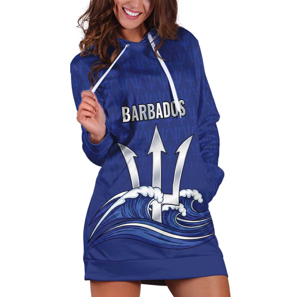 Caribbean Cricket Barbados Custom Hoodie Dress Trident Champion’s Wave - Wonder Print Shop