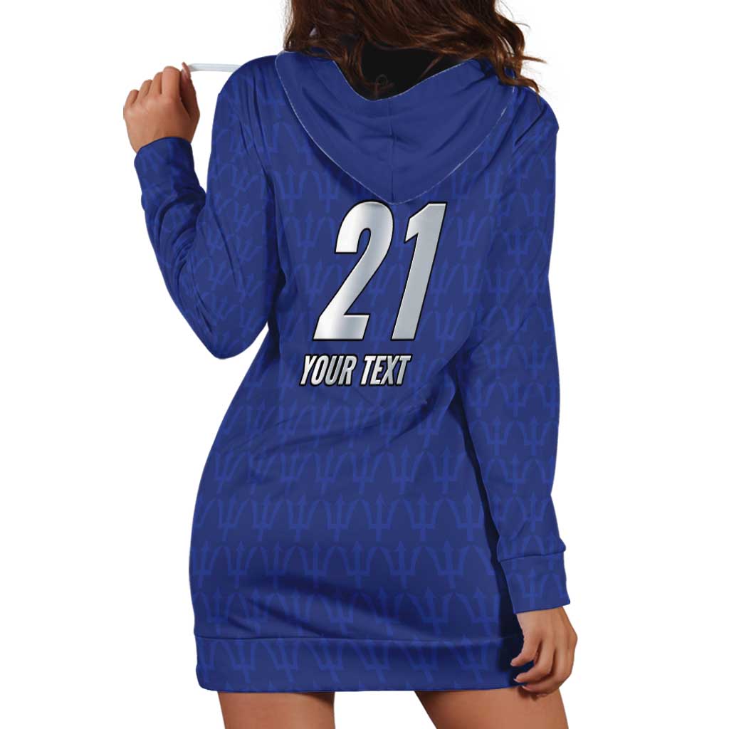 Caribbean Cricket Barbados Custom Hoodie Dress Trident Champion’s Wave - Wonder Print Shop