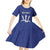 Caribbean Cricket Barbados Custom Kid Short Sleeve Dress Trident Champion’s Wave - Wonder Print Shop
