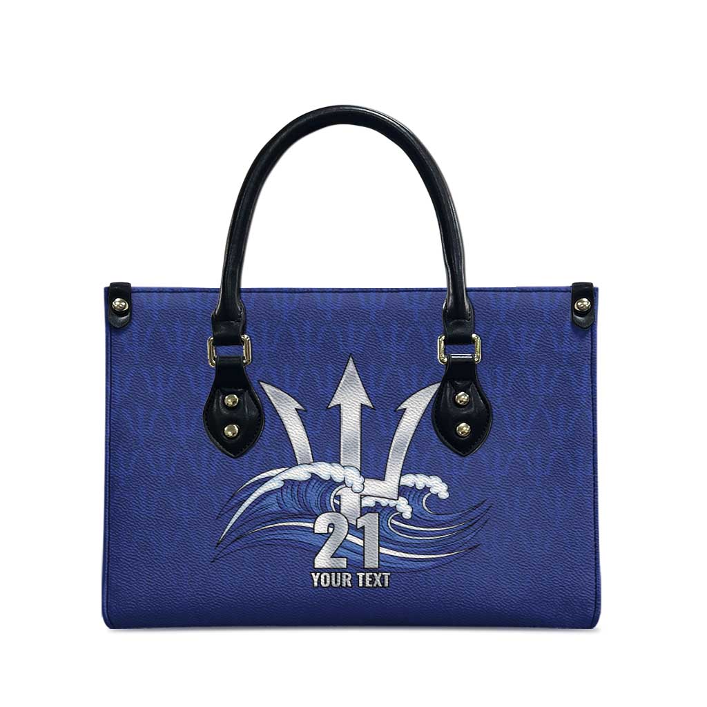 Caribbean Cricket Barbados Custom Leather Bag Trident Champion’s Wave - Wonder Print Shop