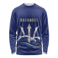 Caribbean Cricket Barbados Custom Long Sleeve Shirt Trident Champion’s Wave - Wonder Print Shop