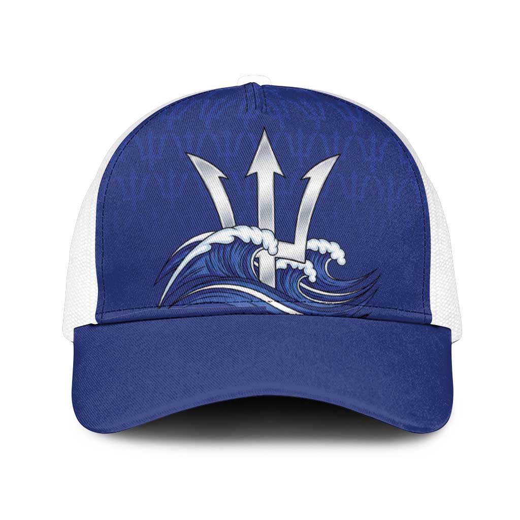 Caribbean Cricket Barbados Custom Mesh Trucker Cap Trident Champion’s Wave - Wonder Print Shop
