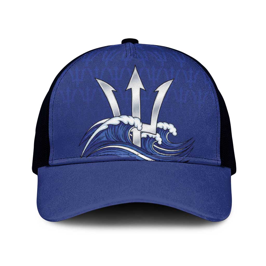 Caribbean Cricket Barbados Custom Mesh Trucker Cap Trident Champion’s Wave - Wonder Print Shop