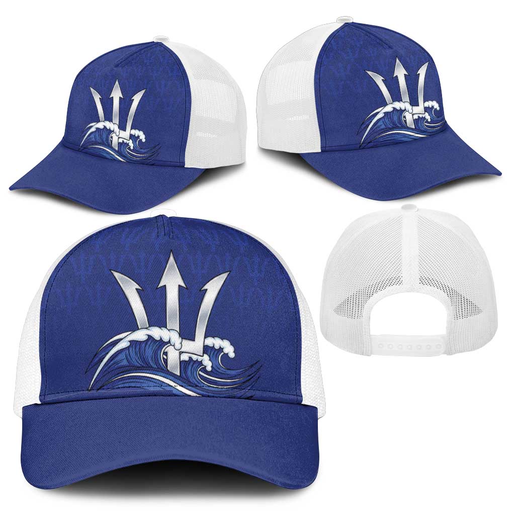 Caribbean Cricket Barbados Custom Mesh Trucker Cap Trident Champion’s Wave - Wonder Print Shop