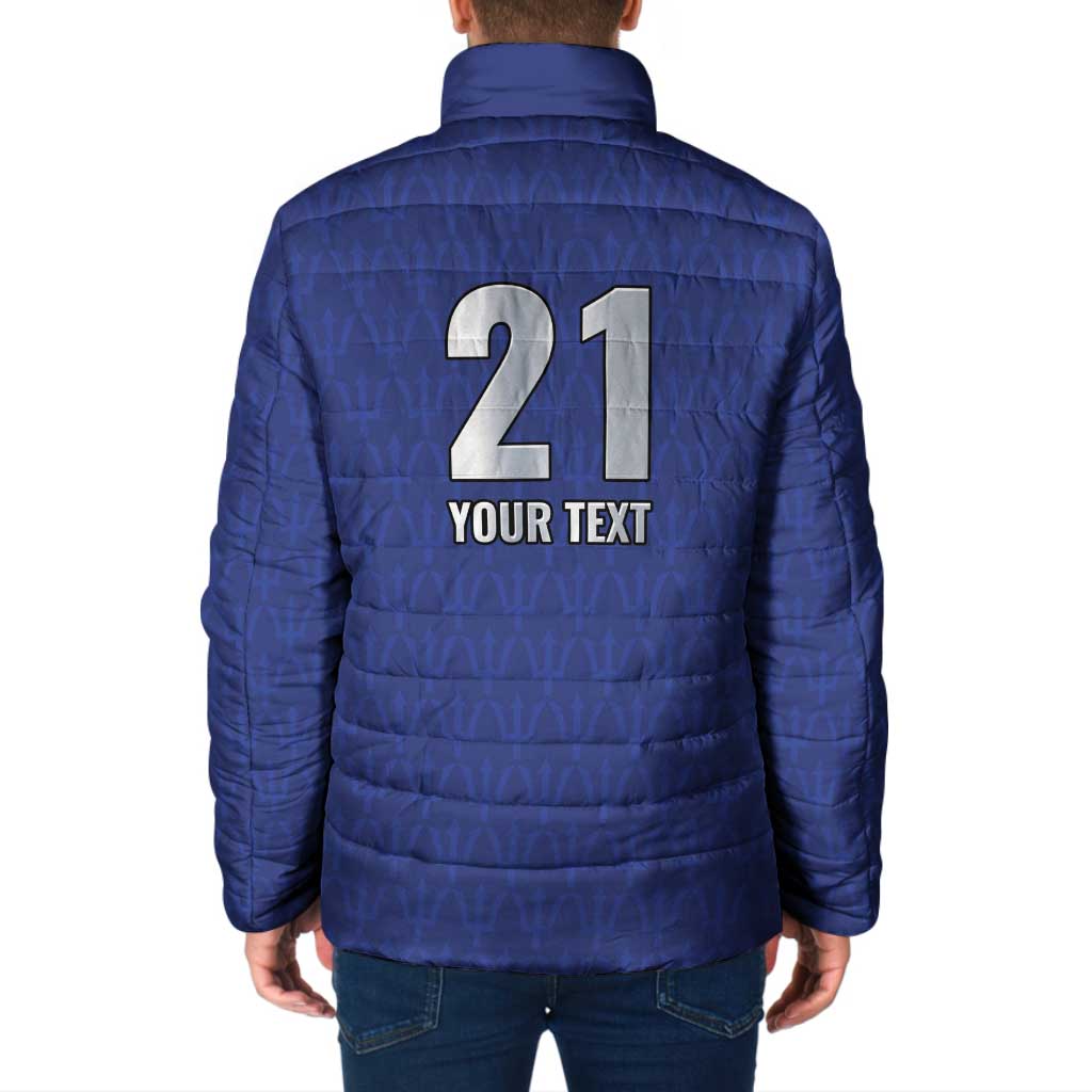 Caribbean Cricket Barbados Custom Padded Jacket Trident Champion’s Wave - Wonder Print Shop