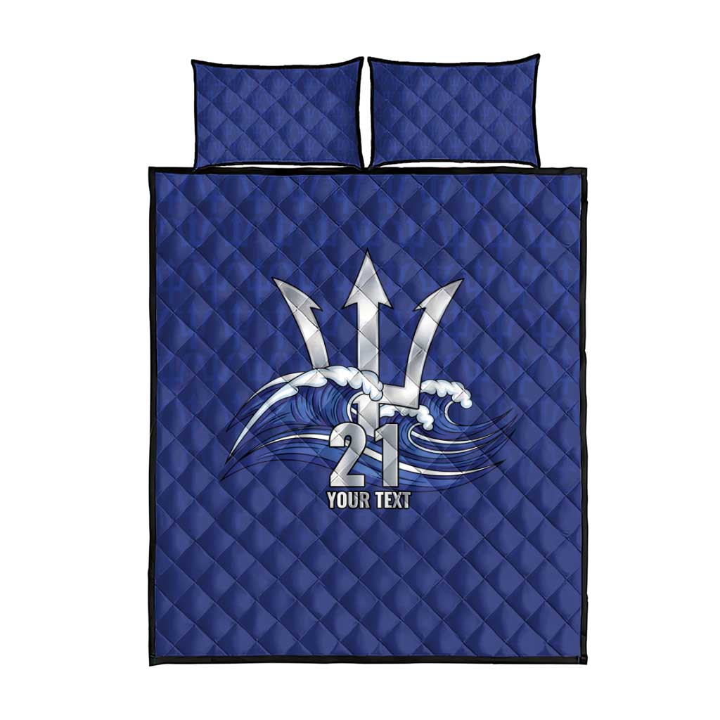 Caribbean Cricket Barbados Custom Quilt Bed Set Trident Champion’s Wave - Wonder Print Shop