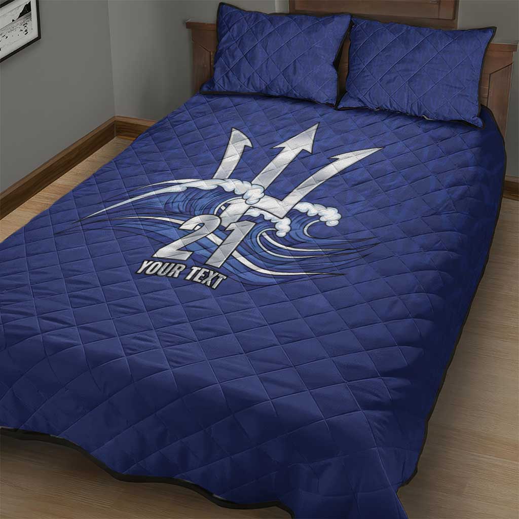 Caribbean Cricket Barbados Custom Quilt Bed Set Trident Champion’s Wave - Wonder Print Shop