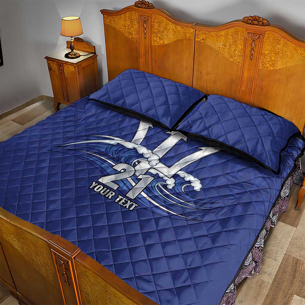 Caribbean Cricket Barbados Custom Quilt Bed Set Trident Champion’s Wave - Wonder Print Shop