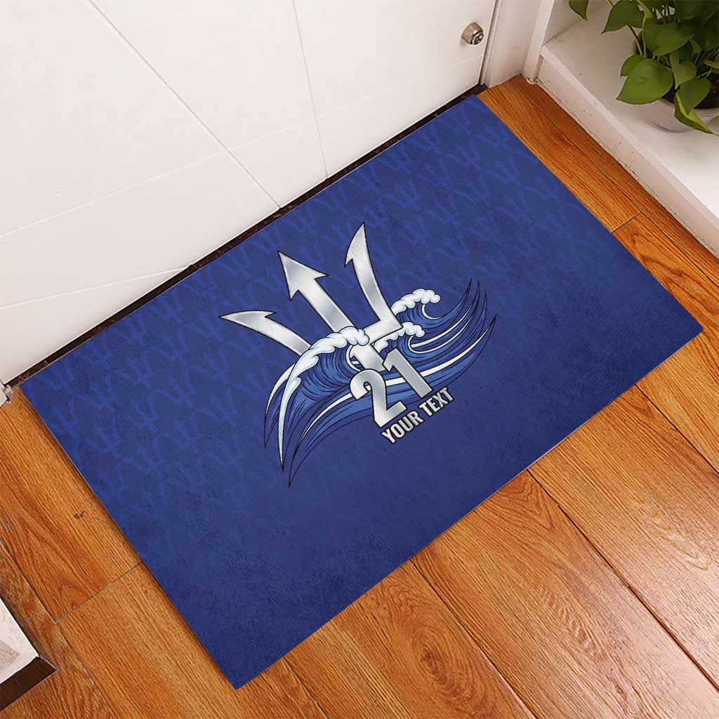 Caribbean Cricket Barbados Custom Rubber Doormat Trident Champion’s Wave - Wonder Print Shop