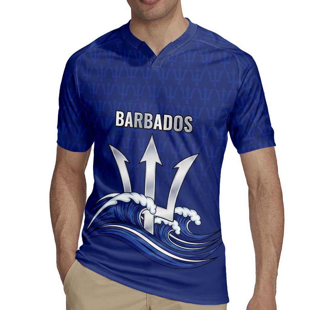 Caribbean Cricket Barbados Custom Rugby Jersey Trident Champion’s Wave - Wonder Print Shop