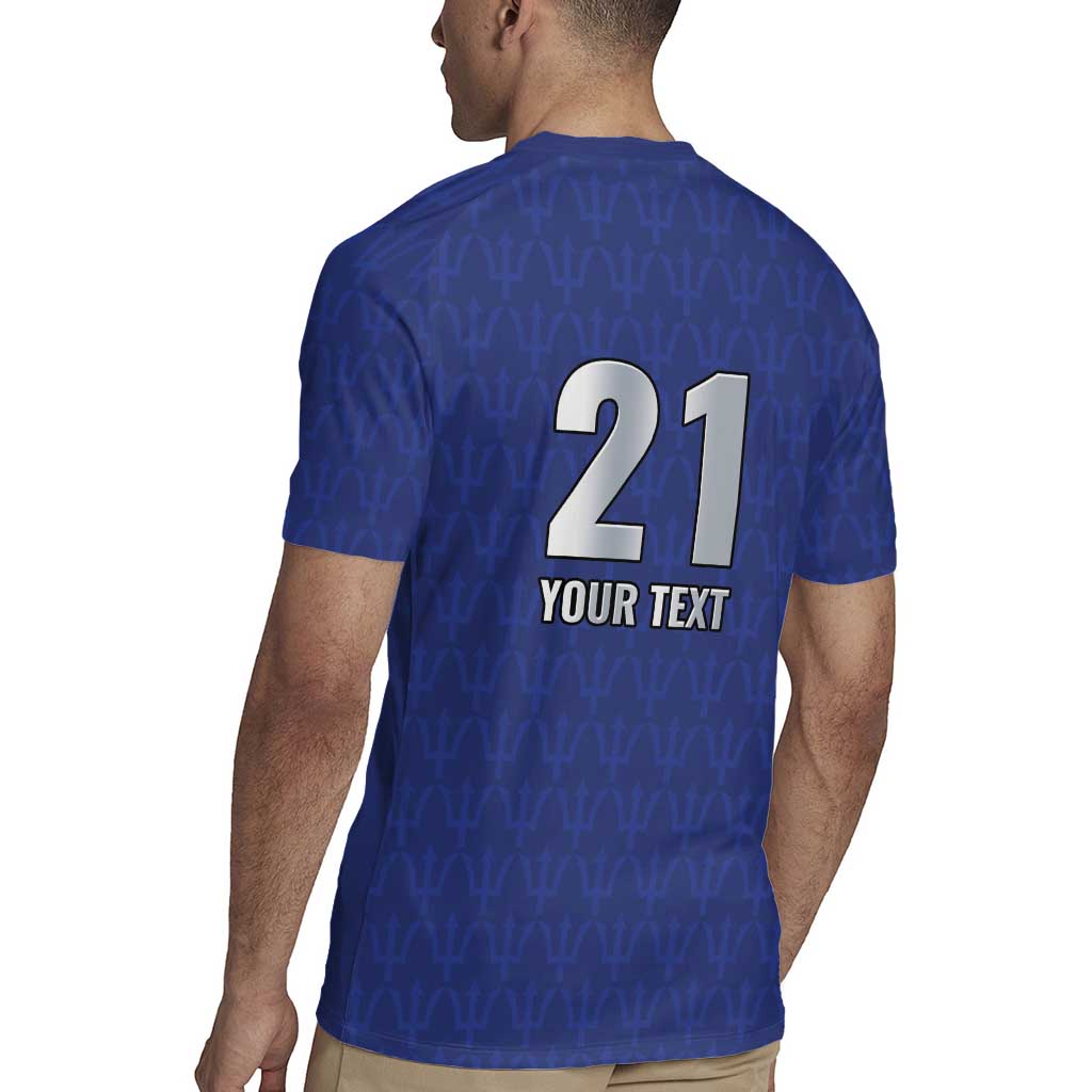 Caribbean Cricket Barbados Custom Rugby Jersey Trident Champion’s Wave - Wonder Print Shop