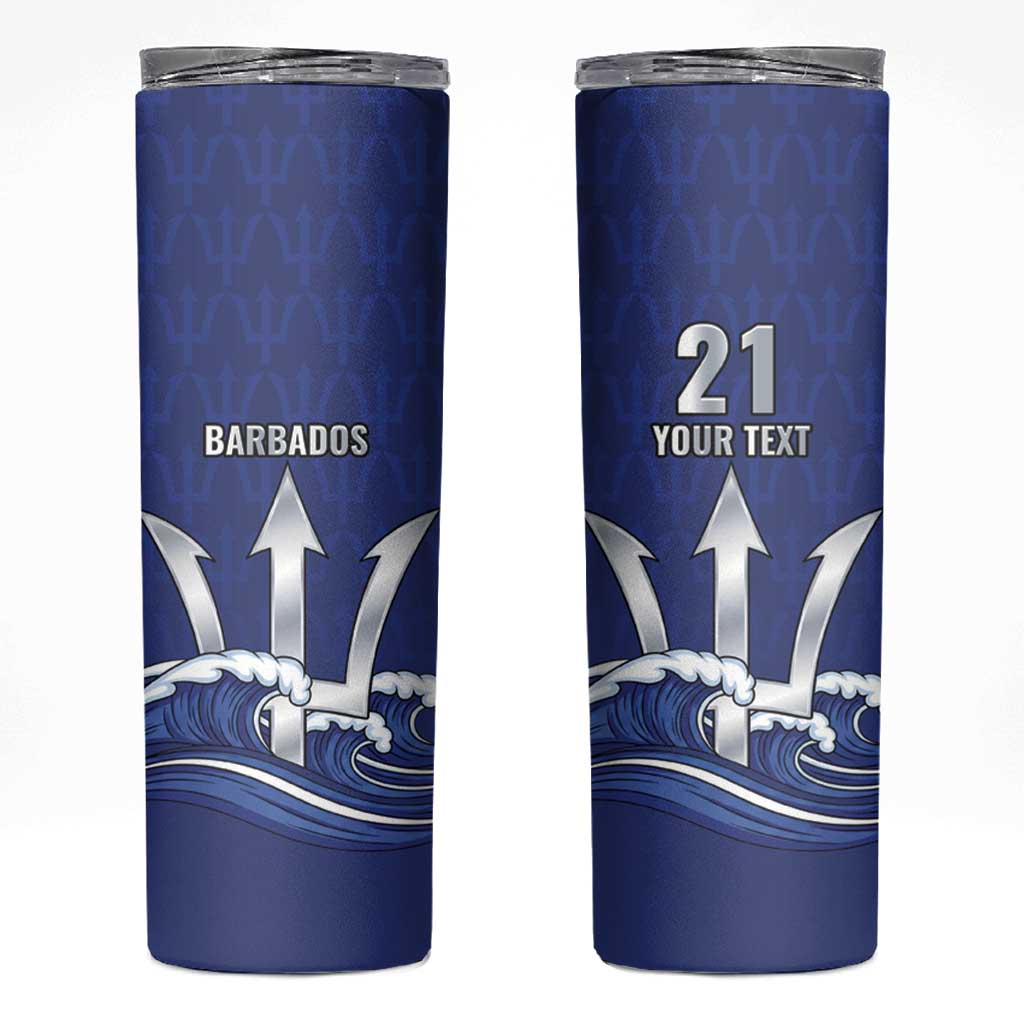 Caribbean Cricket Barbados Custom Skinny Tumbler Trident Champion’s Wave - Wonder Print Shop