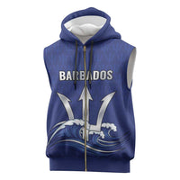 Caribbean Cricket Barbados Custom Sleeveless Zip Hoodie Trident Champion’s Wave - Wonder Print Shop