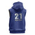 Caribbean Cricket Barbados Custom Sleeveless Zip Hoodie Trident Champion’s Wave - Wonder Print Shop
