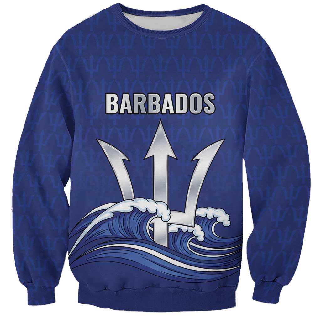 Caribbean Cricket Barbados Custom Sweatshirt Trident Champion’s Wave - Wonder Print Shop