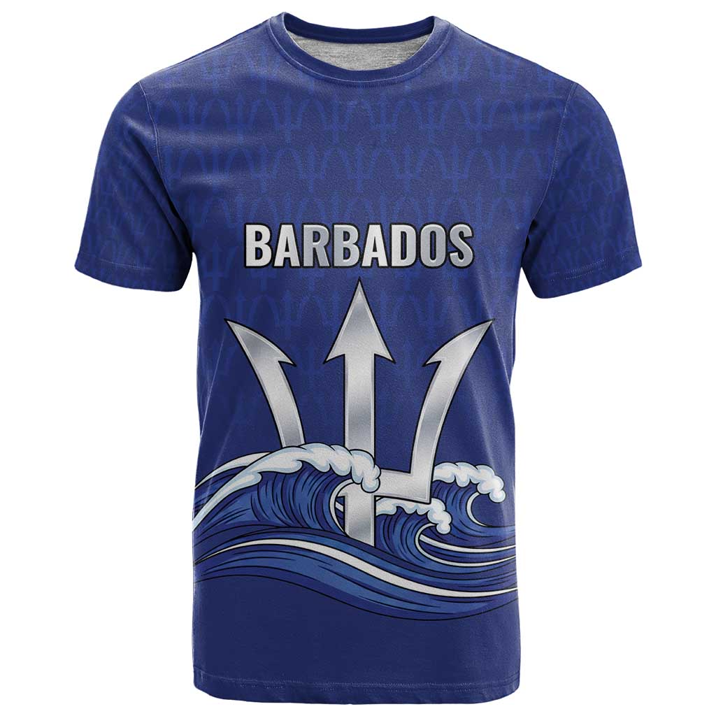 Caribbean Cricket Barbados Custom T Shirt Trident Champion’s Wave - Wonder Print Shop