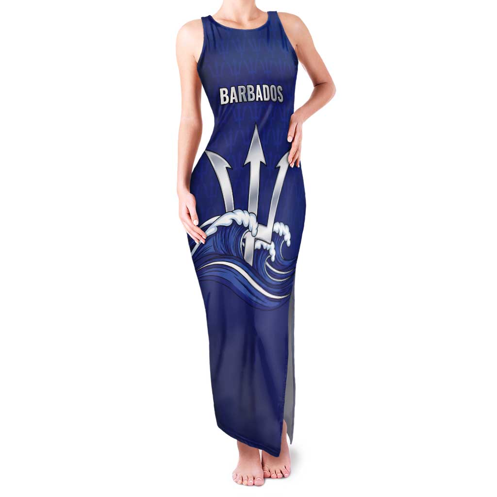 Caribbean Cricket Barbados Custom Tank Maxi Dress Trident Champion’s Wave - Wonder Print Shop