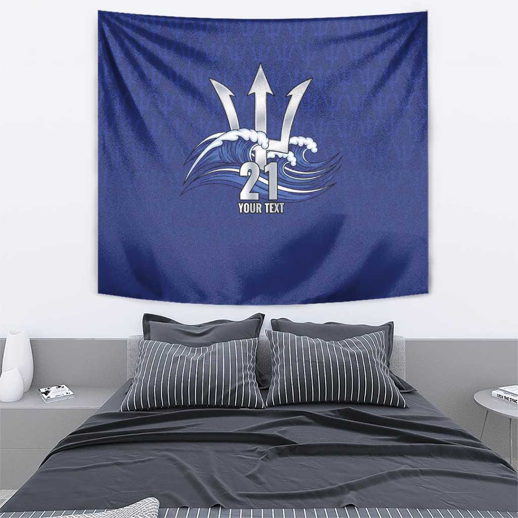 Caribbean Cricket Barbados Custom Tapestry Trident Champion’s Wave - Wonder Print Shop