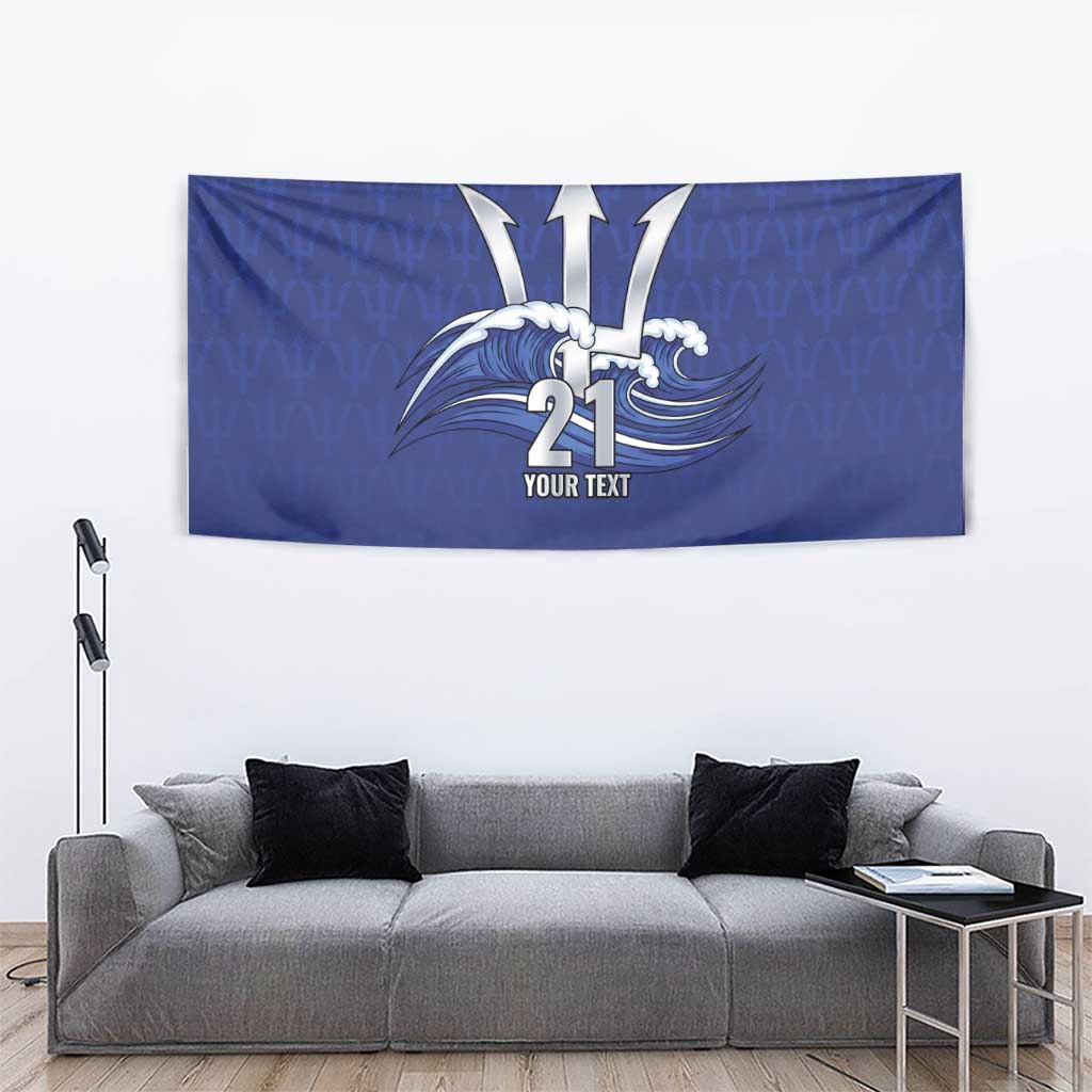 Caribbean Cricket Barbados Custom Tapestry Trident Champion’s Wave - Wonder Print Shop
