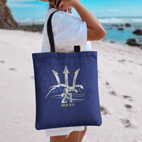 Caribbean Cricket Barbados Custom Tote Bag Trident Champion’s Wave - Wonder Print Shop