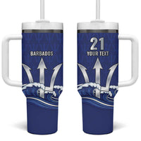 Caribbean Cricket Barbados Custom Tumbler With Handle Trident Champion’s Wave - Wonder Print Shop