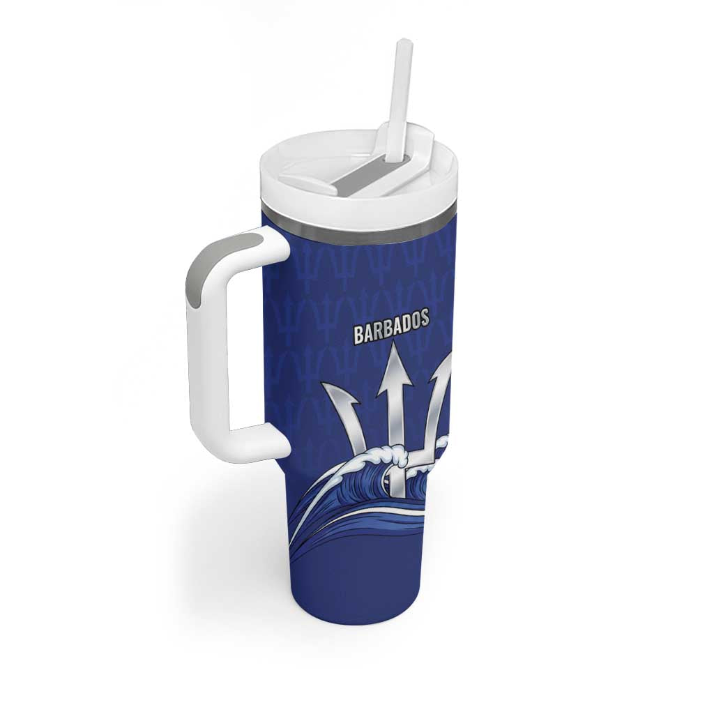 Caribbean Cricket Barbados Custom Tumbler With Handle Trident Champion’s Wave - Wonder Print Shop