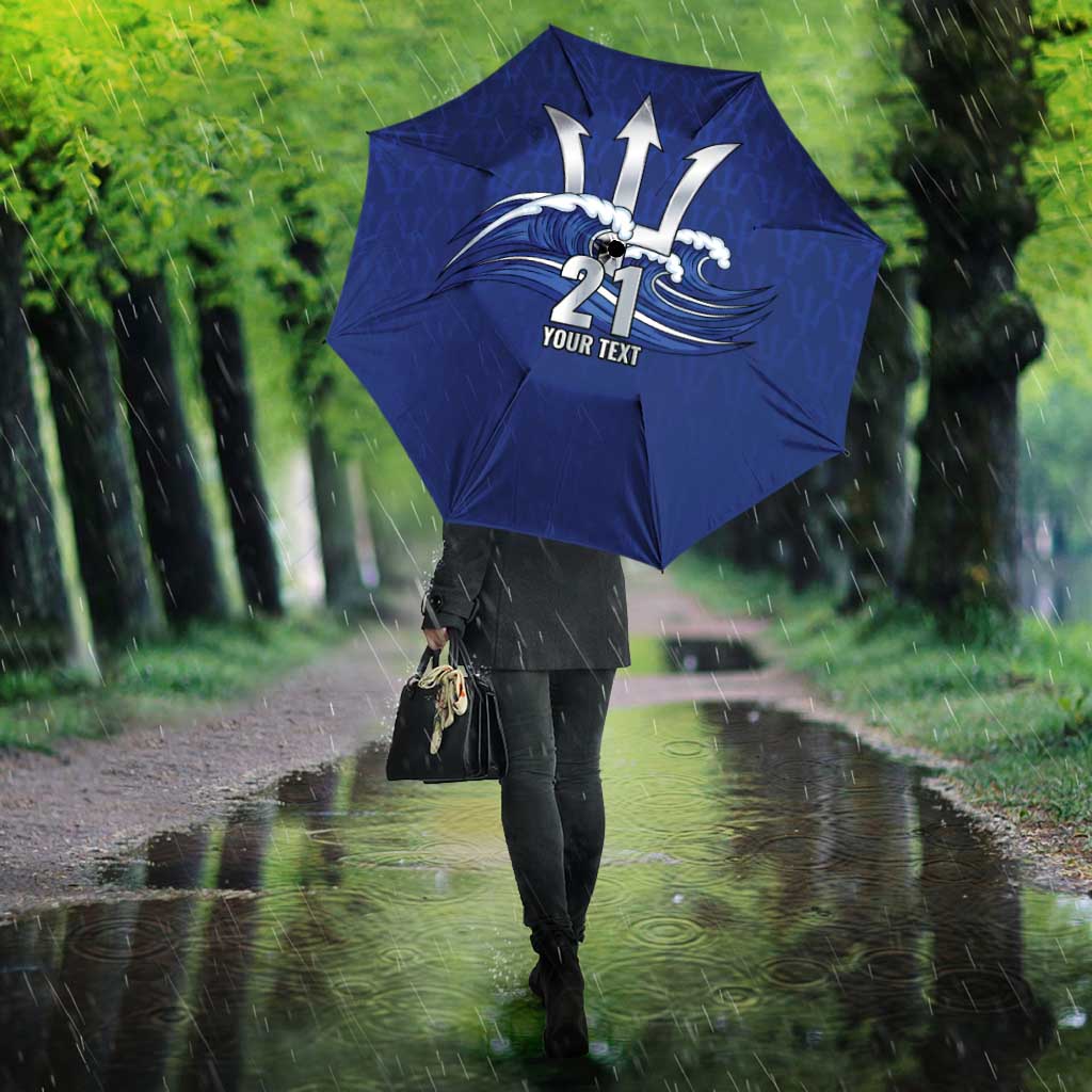 Caribbean Cricket Barbados Custom Umbrella Trident Champion’s Wave - Wonder Print Shop