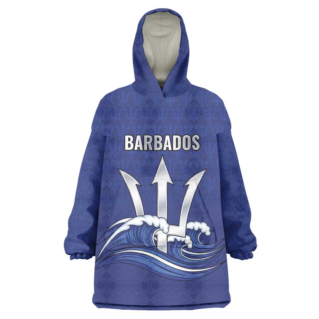 Caribbean Cricket Barbados Custom Wearable Blanket Hoodie Trident Champion’s Wave - Wonder Print Shop