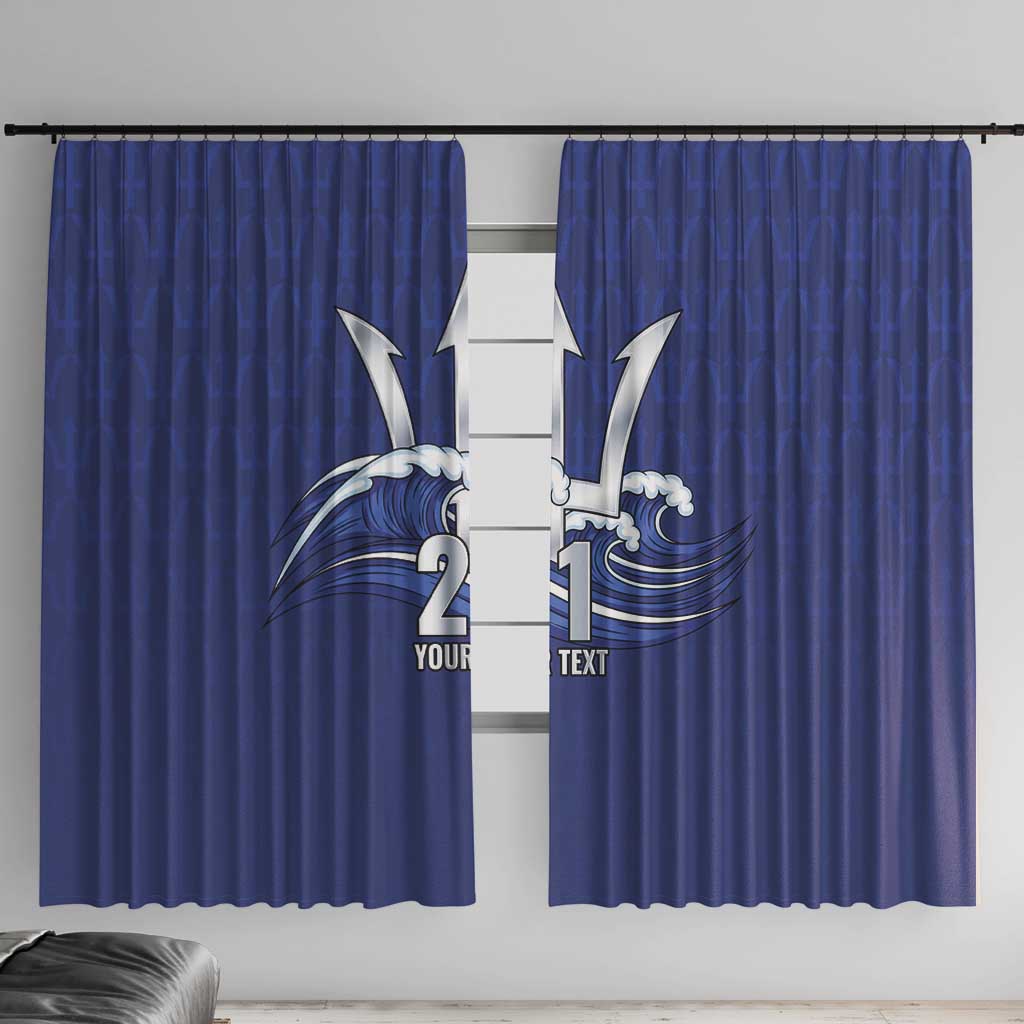Caribbean Cricket Barbados Custom Window Curtain Trident Champion’s Wave - Wonder Print Shop