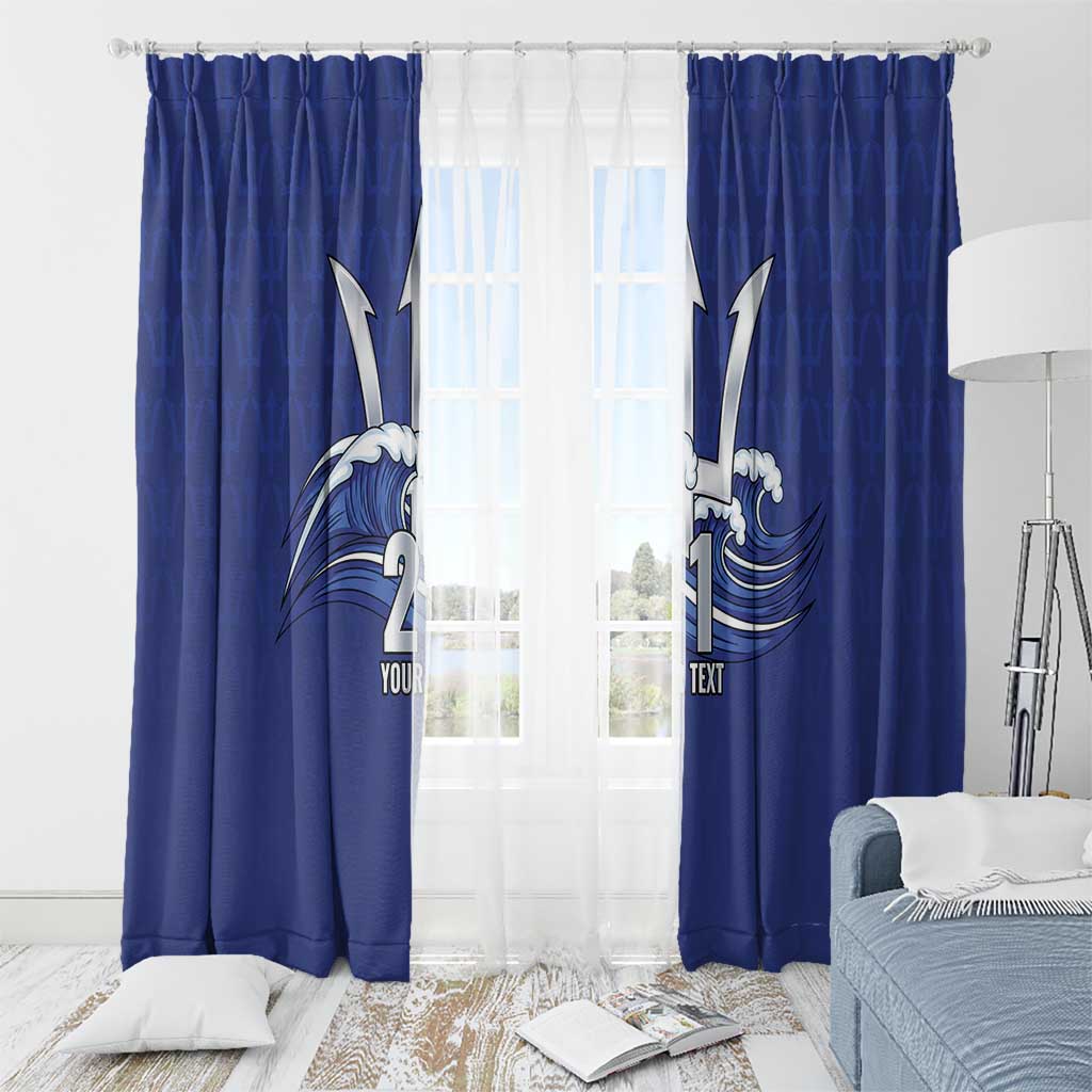 Caribbean Cricket Barbados Custom Window Curtain Trident Champion’s Wave - Wonder Print Shop