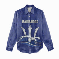 Caribbean Cricket Barbados Custom Women Casual Shirt Trident Champion’s Wave - Wonder Print Shop