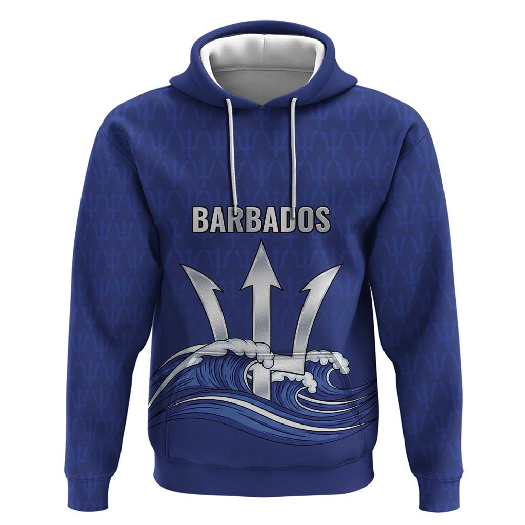 Caribbean Cricket Barbados Custom Zip Hoodie Trident Champion’s Wave - Wonder Print Shop